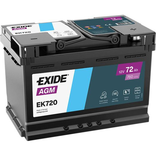 Аккумулятор Exide AGM EK720 (72 А·ч / 760 А) для легковых автомобилей