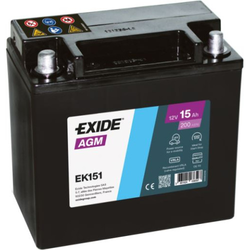 Аккумулятор Exide AGM EK151 (15 А·ч / 200 А) для легковых автомобилей