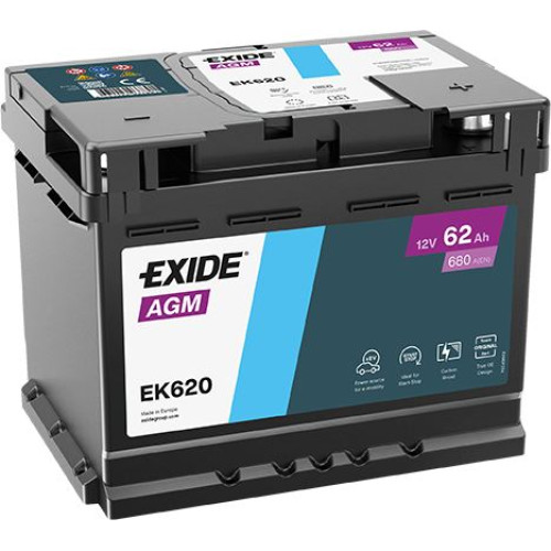 Аккумулятор Exide AGM EK620 (62 А·ч / 680 А) для легковых автомобилей