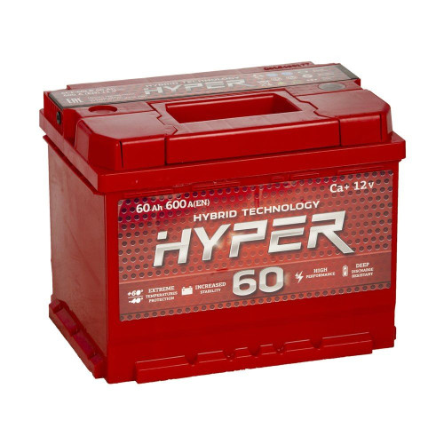 Аккумулятор Hyper 60Ah R (60 А·ч / 600 А) для легковых автомобилей