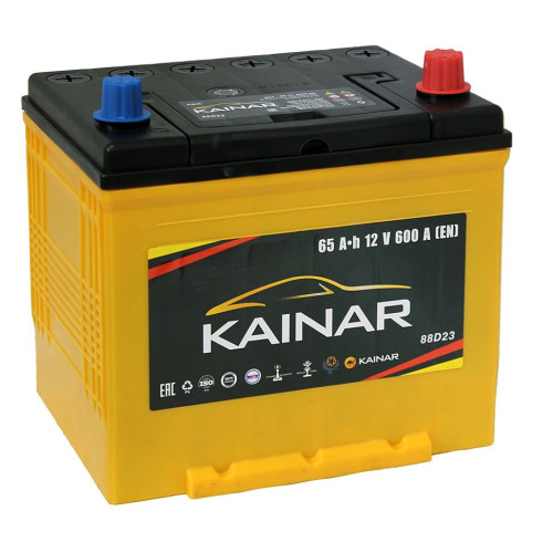 Аккумулятор Kainar Asia 65 JR+ с бортом 600A (65 А·ч / 600 А) для легковых автомобилей