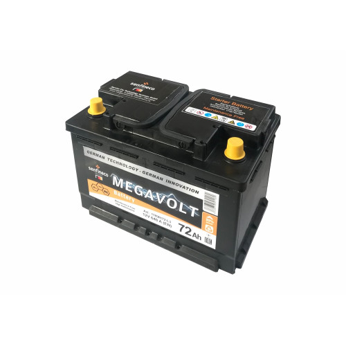 Аккумулятор Megavolt 72Ah (72 А·ч / 640 А) для легковых автомобилей