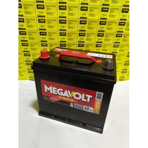 Аккумулятор Megavolt 60Ah L Asia (60 А·ч / 540 А) для легковых автомобилей