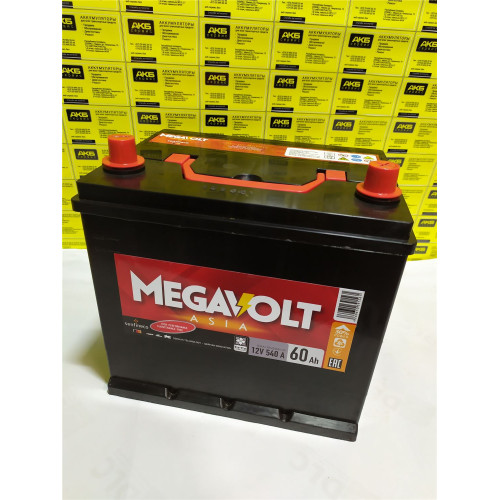 Аккумулятор Megavolt 60Ah R Asia (60 А·ч / 540 А) для легковых автомобилей