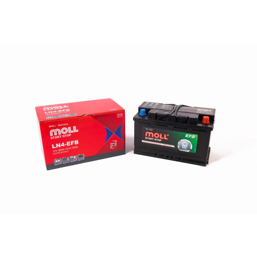 Аккумулятор MOLL EFB 6-QTPE-80Ah 750A (80 А·ч / 750 А) для легковых автомобилей