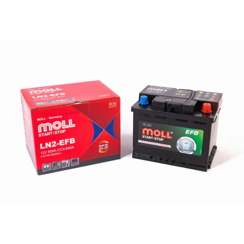 Аккумулятор MOLL EFB 6-QTPE-60Ah 640A (60 А·ч / 640 А) для легковых автомобилей