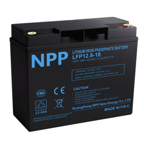 Аккумулятор для источников бесперебойного питания (ИБП) NPP LiFePO4 12.8 V, 18 Ah