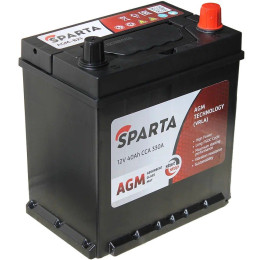 Аккумулятор SPARTA Asia AGM 40Ah с бортиком (40 А·ч / 330 А) для легковых автомобилей с системой Start‑Stop