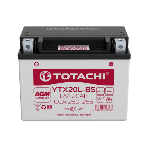 Аккумулятор для мототехники Totachi Moto YTX20L-BS L AGM