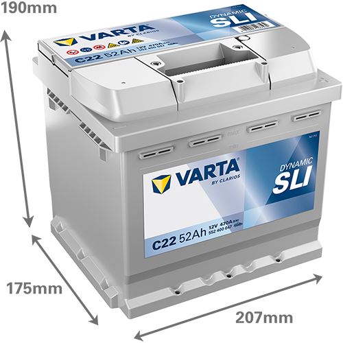 Аккумулятор VARTA Dynamic SLI C22 (52 А·ч / 470 А) для легковых автомобилей