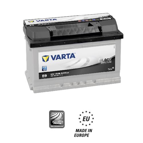 Аккумулятор VARTA Black Dynamic E9 (70 А·ч / 640 А) для легковых автомобилей
