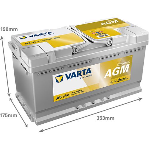 Аккумулятор VARTA Dynamic AGM A5 (95 А·ч / 850 А) для легковых автомобилей