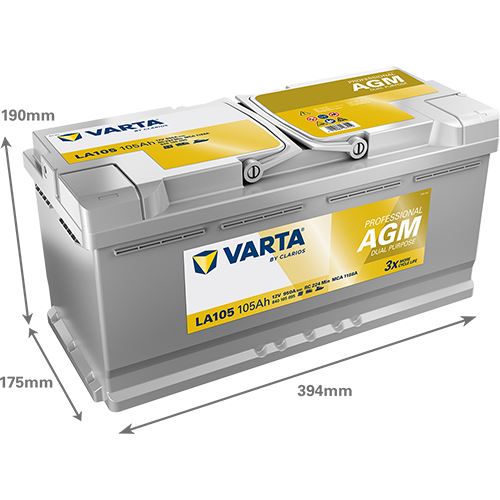 Аккумулятор VARTA Professional AGM 105Ah (105 А·ч / 950 А) для легковых автомобилей