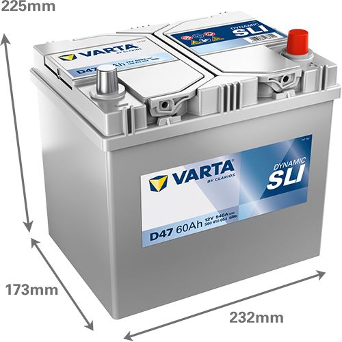 Аккумулятор VARTA Dynamic SLI D47 (60 А·ч / 540 А) для легковых автомобилей