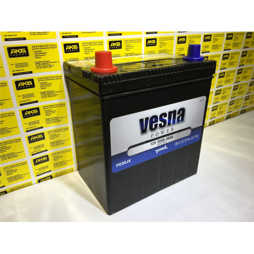 Аккумулятор Vesna Power Asia 35Ah 300A JL (35 А·ч / 300 А) для легковых автомобилей