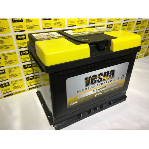 Аккумулятор Vesna Premium EFB Stop & go 60Ah (60 А·ч / 580 А) для легковых автомобилей