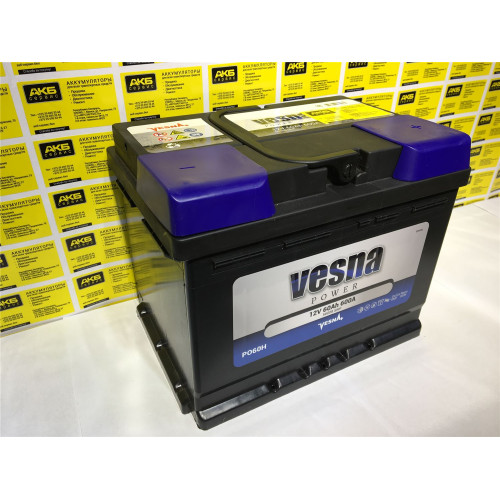 Аккумулятор Vesna Power 60Ah 600A (60 А·ч / 600 А) для легковых автомобилей