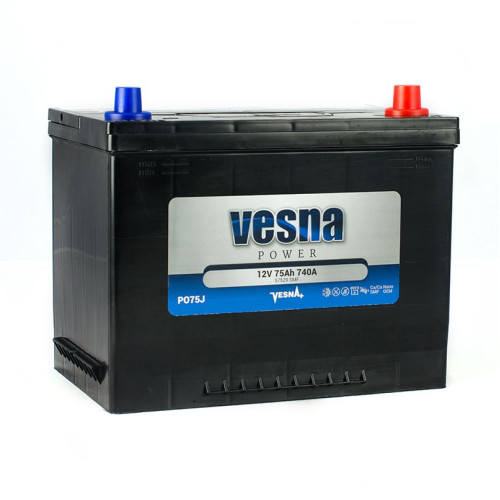 Аккумулятор Vesna Power Asia 75Ah 740A JR (75 А·ч / 740 А) для легковых автомобилей