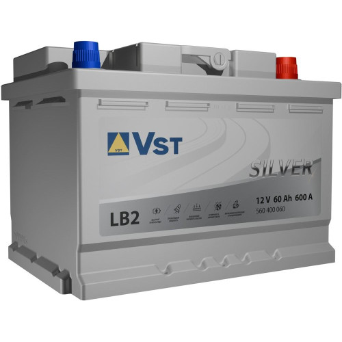 Аккумулятор VST Silver 560400060 60Ah (60 А·ч / 600 А) для легковых автомобилей